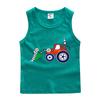Chaleco para niño verano nuevo camiseta sin mangas para niño algodón ligero transpirable patrón de excavadora ropa de moda para niños