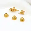 Tampões de Orelha Ufo de Ouro Real 18K Joias DIY Acessórios para Brincos Cor da Moda Conserva Estilo Vintage Tampões de Orelha Antiderrapantes A55B