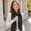 Bufanda estampada de lunares europea y americana transfronteriza, cálida y protectora del sol, bufanda fina de seda, transpirable y no sofocante para viajar, chal de gasa de Bali