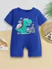 Ropa de Bebé de Comercio Exterior, Estilo Delgado de Verano para Niños, Mamelucos de Algodón Puro Clase A con Mangas Cortas de Animales de Dibujos Animados para Niños y Niñas