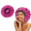 Gorro de noche elástico de ala ancha clásico de Amazon más gorro para el cuidado del cabello de mujer de 40 cm gorro redondo de satén para el baño gorro de noche