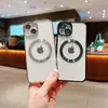 Adecuado para funda de teléfono iPhone15ProMax Apple 13/14 carga inalámbrica chapado anillo de atracción magnética transparente 12 funda blanda