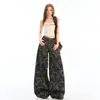 Pantalones vaqueros de camuflaje de pierna ancha estilo americano para mujer, talla grande, ropa de trabajo de calle, colección 2026 nueva, tiro alto, adelgazantes, corte holgado, pierna recta