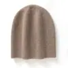 Gorro de cashmere de cor sólida, camada dupla, sem costura, malha lisa com abas para as orelhas, um estilo simples e versátil
