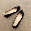 Camurça Sapatos de camada única Mulher plana sólida cor pontiaguda salto baixo preguiçoso All-match mulheres grávidas ladyshoes velho Beijing Cloth Shoes plus size Sapatos Femininos