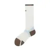 Bucle de rizo deportivo profesional deportivo correr fitness presión calcetines para pantorrilla de mujer base de toalla Lycra adelgazante absorción de impactos antideslizante
