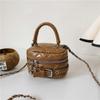 Otoño e invierno nuevo estilo pequeño fragante de rombos bolsa cubo bolsa bandolera de cadena estilo occidental mini bolso de hombro para mujer y niño venta al por mayor