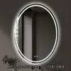 Espejo de baño inteligente de forma ovalada con retroiluminación LED, adecuado para baños de hotel; espejo de maquillaje antivaho; personalizable