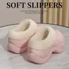 Pantuflas ECAC Impermeables con Forro de Piel para Mujer Otoño/Invierno 2026 Calzado de Exterior Moda Sencillo Acolchadas con Algodón Espeso