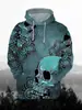 Sudadera Nueva Temu Transfronteriza Impresión Digital 3D Hoodie Mismo Estilo Halloween para Hombres y Mujeres