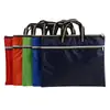 Bolsa de archivo portátil con cremallera de tela Oxford para negocios, bolsa de almacenamiento de archivos A4, bolsa para tutoriales, información, maletín, LOGOTIPO impreso
