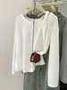 Camiseta de Algodón de Color Puro con Copos de Nieve para Mujer, Hombro Descubierto, Manga Larga, Estilo Coreano para Principios de Otoño, Camiseta Básica Holgada