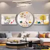Colgante de Pared de Fondo para Sofá Pintor y Significado de Riqueza Tríptico Moderno de Lujo Ligero Pintura Decorativa Atmosférica de Gama Alta para Sala de Estar