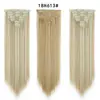 Set de 7 piezas de extensiones de clip de 60 cm, cabello liso y rizado europeo y americano, cabello simulado para aumentar el volumen, comercio electrónico transfronterizo