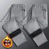 Pantalones deportivos de invierno para niños y adolescentes, pantalones de chándal de color sólido, con forro polar engrosado, para estudiantes de secundaria, casuales, combinables con todo, pantalones de moda para otoño e invierno