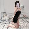 Lingerie Sexy para Mulheres, Ombro a Ombro, Vestido Sexy que Mostra o Bumbum, Seda Brilhante, Peça Única Justa ao Corpo, Conjunto de Camisola Bodycon Sedutor Justo Qqny