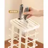 Estante vertical para cuchillos de cocina, estante de almacenamiento de cuchillos para encimera con bandeja de drenaje, estante de almacenamiento portacuchillos multifuncional