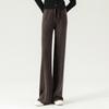 Pantalones de Punto de Lana Gruesos para Otoño e Invierno para Mujer, de Cintura Alta, Holgados, Casuales, con Caída, Pantalones Rectos Slim, Pantalones Largos hasta el Piso