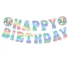 Nova faixa de decoração de aniversário disco, guirlanda de decoração de festa de aniversário infantil estilo disco do milênio e topo de bolo