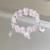 Pulseira de Cristal da Lua Super Fada Estilo Floresta Nova para Mulheres, Design de Nicho, Versátil, Pulseira de Contas para Estudantes, Doce Pulseira de Amizade