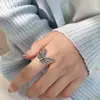 Nuevo Anillo de Mariposa Oscura para Mujer Moda Ins Estilo Retro Nicho Punk Anillo Estilo Sexy Venta al por Mayor