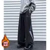 Pantalones Deportivos Casuales Unisex Rectos Gruesos de Moda con Forro de Felpa para Otoño e Invierno, Cálidos, Holgados, Cómodos para el Viaje Diario