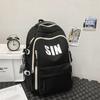 Nova Mochila Simples Versátil Estilo Coreano Ins para Estudantes do Ensino Médio College Marca Tendência de Alto Valor Mochila com Letras