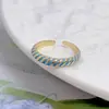 Moda Nuevo Simple Mariposa Corazón Anillo Completo de Diamantes Piedra Preciosa Nicho Gama Alta Resistente al Color Anillo Abierto