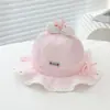 Gorros para Bebés y Niños Pequeños, Estilo Delgado de Primavera y Verano, Sombrero de Pescador de Malla de Ala Ancha para Niñas, Protección Solar, Sombrero Cubo Estilo Princesa para Bebés Niñas
