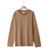 260g Puño Roscado Algodón Puro Manga Larga Mujer Suelto Primavera y Otoño Cuello Redondo Camiseta Exterior para Hombre Estampado Geométrico Casual