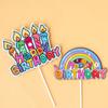 Velas de Papel Arcoíris para Bebé y Niños ins Feliz Cumpleaños Decoración para Pastel Plug-in Suministros para Fiesta de Postre Disfrazarse