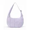 Bolsa de axila estilo INS nube acolchada rellena de algodón bolsa de nylon ligera en forma de media luna bolso de hombro único versátil para mujer