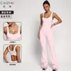 Mono de mujer sin mangas acampanado personalizado transfronterizo con cuentas de colores, top sin espalda sexy, mono de yoga ajustado que realza los glúteos