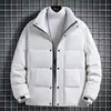 Abrigo de algodón de invierno Enbu para hombre, color liso, engrosado y cálido, unisex, cuello alto, chaqueta acolchada casual, abrigo acolchado de algodón para hombre