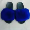 Fabricantes de piel al por mayor zapatillas de casa imitación piel de zorro moda de verano para mujer nuevas zapatillas de felpa