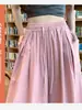 Nuevos Pantalones de Pierna Ancha de Seda Helada para Mujer Verano Delgados de Cintura Alta Caída Casual Estilo Japonés Pantalones Perezosos Textura Capri Culottes