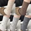 Meias Femininas de Meia-Cana Estilo Japonês Pequeno Floral Meias Folgadas Coreanas Fofas Meias Longas Algodão Puro Primavera e Outono Meias Femininas Estilo Ins