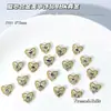 Joias para Nail Art em Liga de Zinco Vazadas Diamante Estéreo Pérola Coração Formato de Coração de Pêssego Acessórios Decoração de Unhas Dourada e Prateada de Alta Qualidade