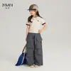 Camiseta de Manga Corta para Niña Yojia Verano 2026 Estilo Nuevo Elegante Ajustada Ropa para Niña Tops Cuello Redondo Ropa de Verano para Niños