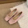 Estilo Delicado Zapatos Planos Mary Janes de Ballet para Mujer 2026 Colores Dulces Franceses Suela Suave Moño Plateado Zapatos Individuales Rojos