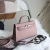 Bolsa Kelly Colorida Mais Vendida no Aliexpress, Bolsa de Mão Feminina Moda Europeia e Americana, Bolsa de Ombro Único Transversal de Alto Padrão para Mulheres