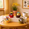 Llavero Colgante Creativo de Gato Gatito en Cesta de Bambú Colgante Lindo para Mochila Escolar Adornos Decorativos Caja Ciega Bolsita Ciega Accesorios