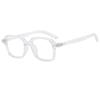 Marco medio artístico de remaches estilo japonés transfronterizo anti luz azul gafas lisas artefacto de belleza simple para mujeres marco de gafas caja pequeña