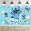 Nuevas Decoraciones de Cumpleaños Infantiles Temáticas de Stitch Banderín de Fiesta Topper para Pastel Set de Globos