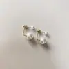Pendientes Colgantes de Perla con Aguja de Plata 925 Perla Sintética para Mujer Dos Formas de Usar Pequeños Pendientes Sencillos de Celebridad de Internet