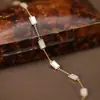 Luz de Luna Blanca~Pulsera de Cubo de Azúcar Pequeño de Nácar para Mujer, Chapada en Plata de Ley S925 con Oro de 18 Quilates, Fresca y Sofisticada, Exquisita Joyería de Lujo Ligero