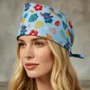 Gorro de enfermera para quirófano transfronterizo, gorro quirúrgico absorbente de sudor, gorro de cúpula para odontología y belleza con cola, turbante para la cabeza de hospital