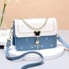 Bolsa Feminina Nova Versátil Transversal Bolsa de Ombro Bordada Moda Satchel Feminino Coreano Corrente Bolsa Quadrada Pequena Moderna