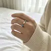 Nuevo Anillo Estilo Chino Ágata Turquesa Perla de Agua Dulce Natural Elástico Textura de Lujo Ligero Joyería Blanqueadora Accesorio de Gama Alta