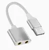 Convertidor de Tarjeta de Sonido Externa Type-C a 3.5mm Cable Adaptador de Audio para Altavoz de Computadora Auriculares Micrófono Dos en Uno